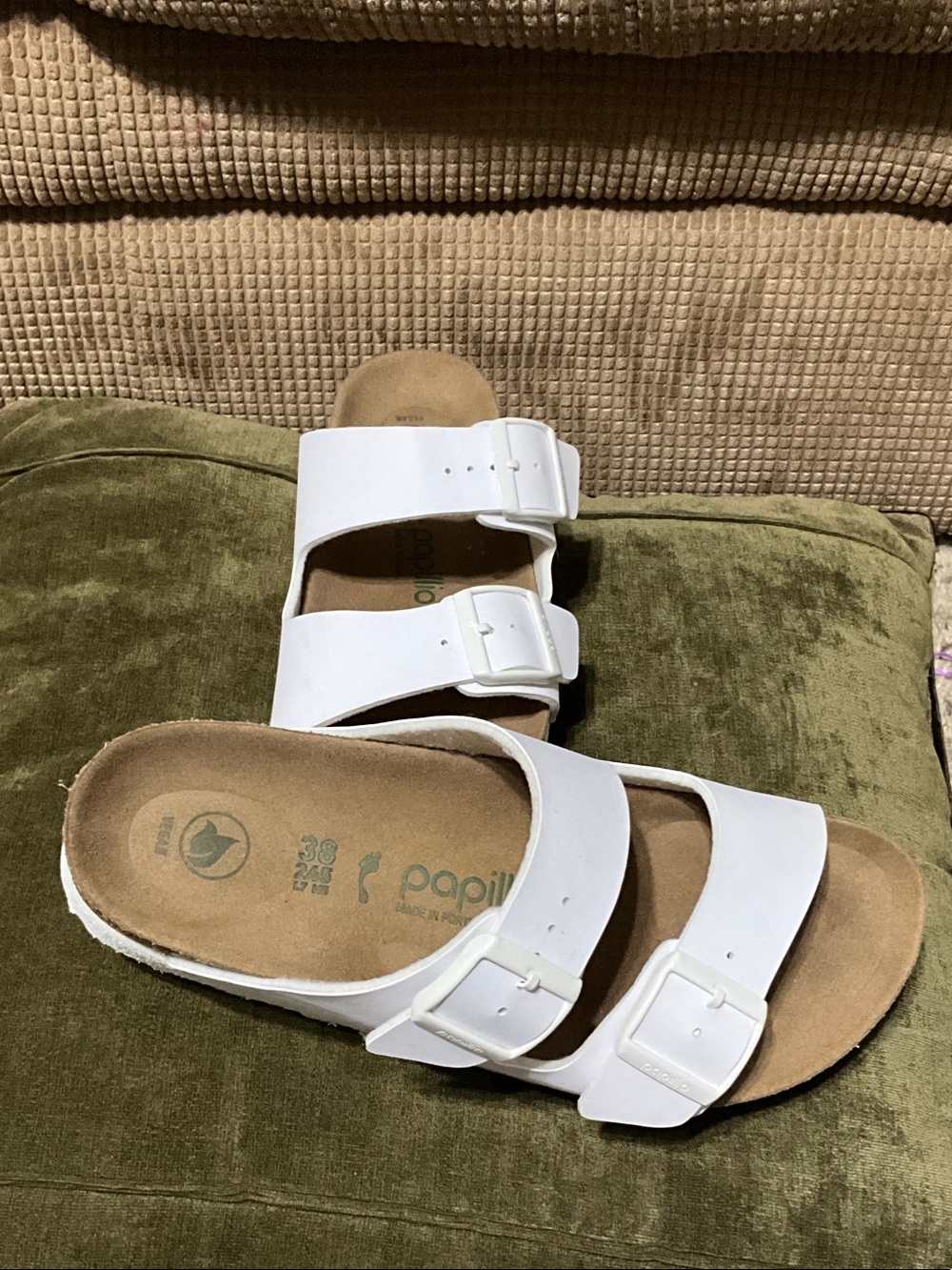 Papillio White Double-Buckle Platform Slide Sandals - Picture 11 of 12